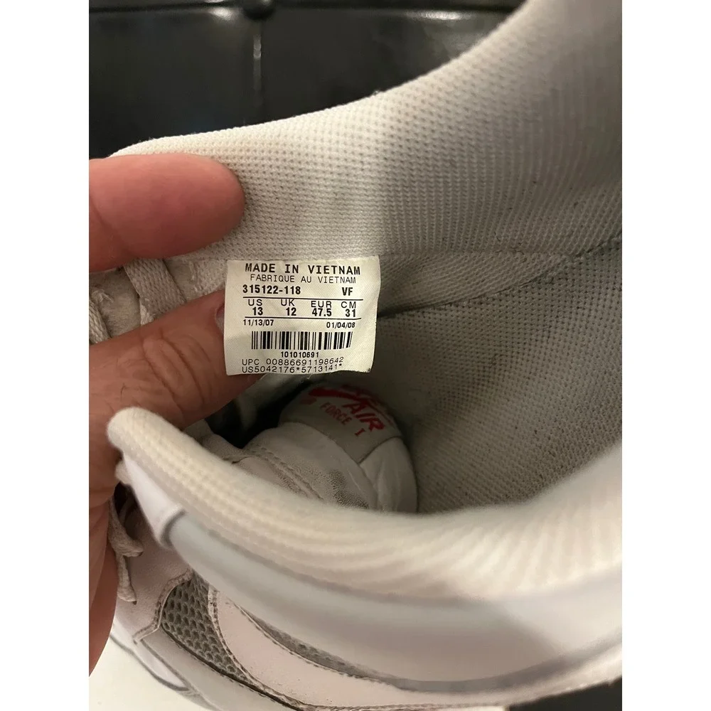 Vintage Y2K Nike Air Force 1 Low White Grey